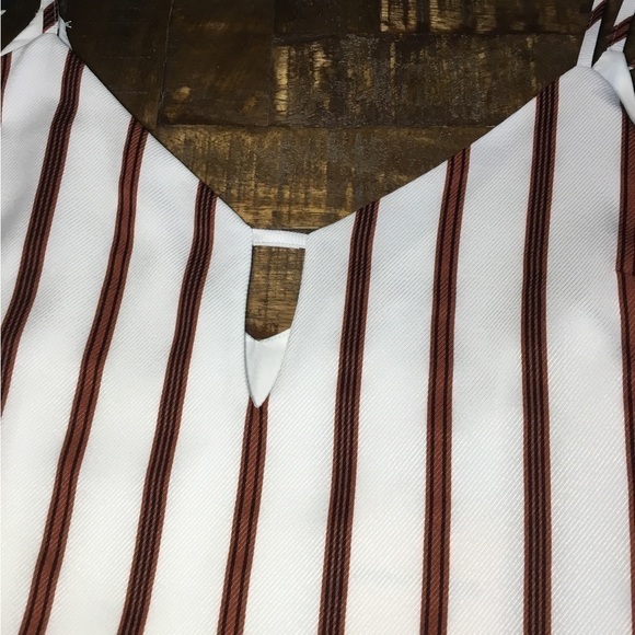 SUPERDOWN Tie Strap Mini Dress White Brown Stripes New NWT Revolve Size Medium - Picture 11 of 16